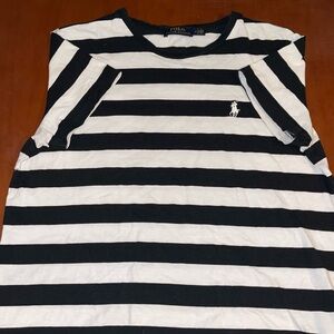 Polo Ralph Lauren Black & White Striped T-Shirt – Women’s Medium